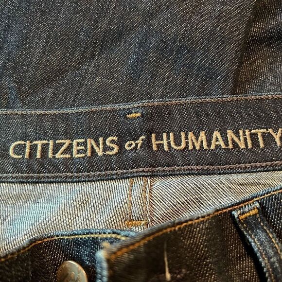Citizens of humanity dark wash straight leg jeans - Picture 4 of 14